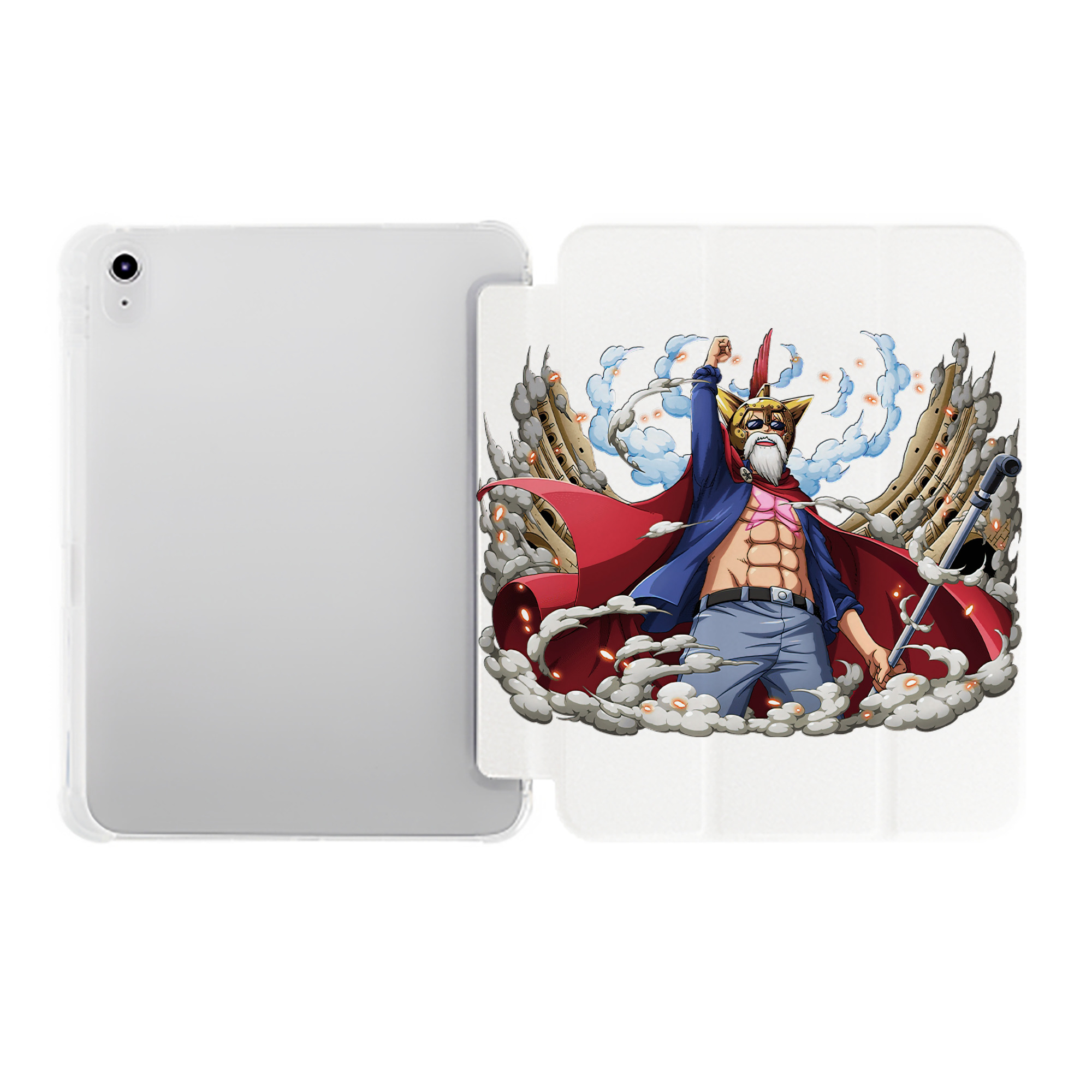 （画像用） ワンピース モンキー・D・ルフィ ONE PIECE Monkey D. Luffy IPad ケース ペン収納付き 三つ折りスタンド PUレザー×シリコン 対応機種9.5/10.5/10.9インチ
